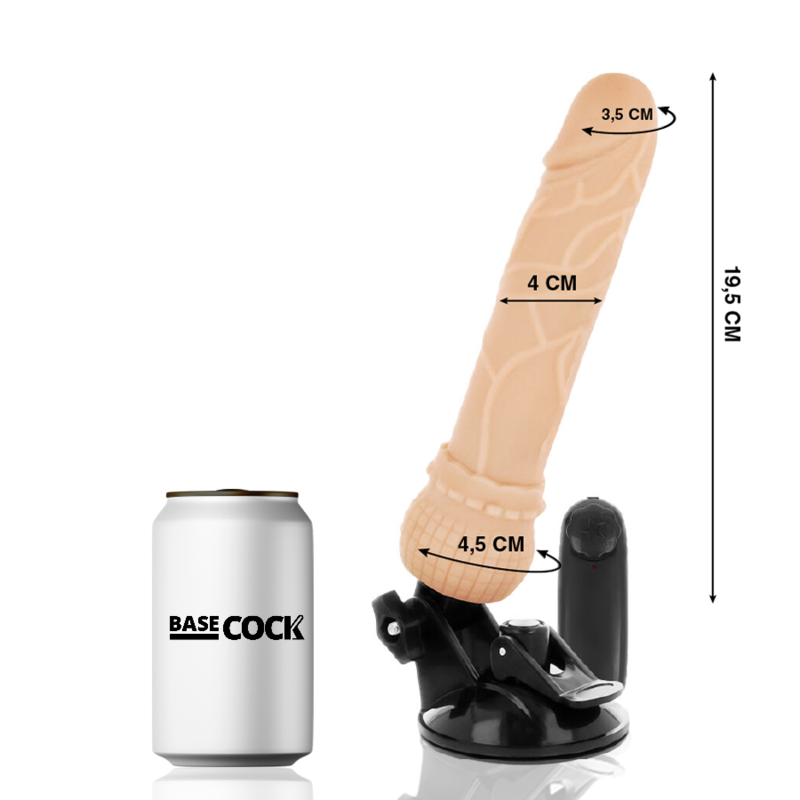 BASECOCK – VIBRATORE TELECOMANDO NATURALE REALISTICO 19.5 CM -O- 4 CM