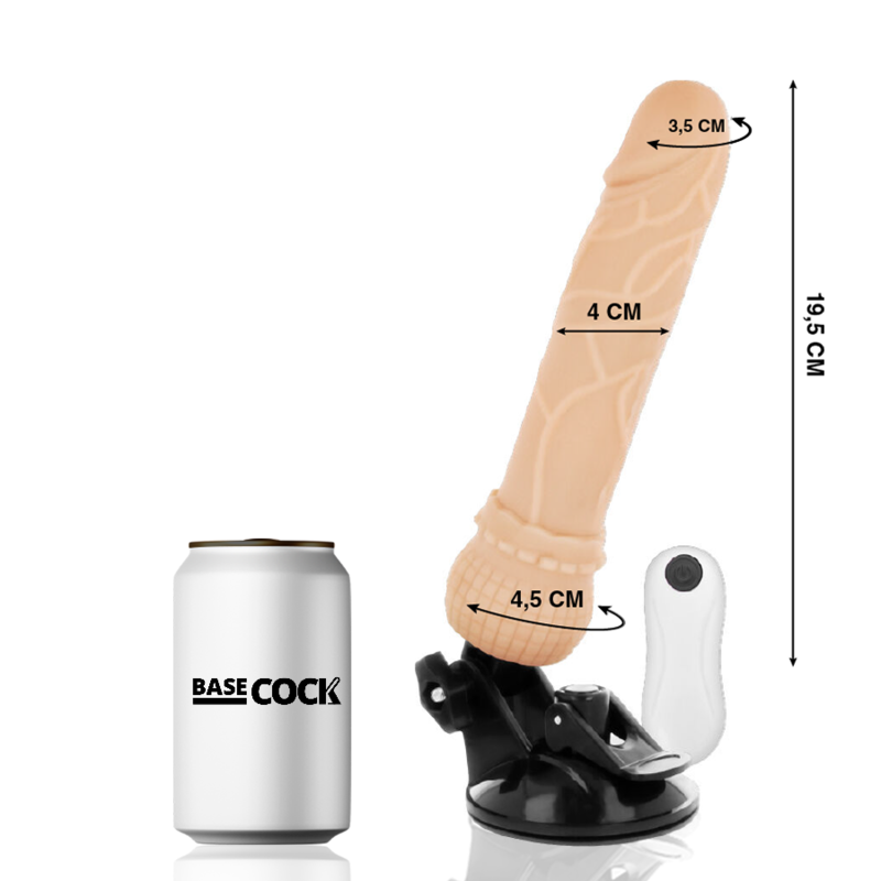 BASECOCK – VIBRATORE TELECOMANDO NATURALE REALISTICO 19.5 CM -O- 4 CM