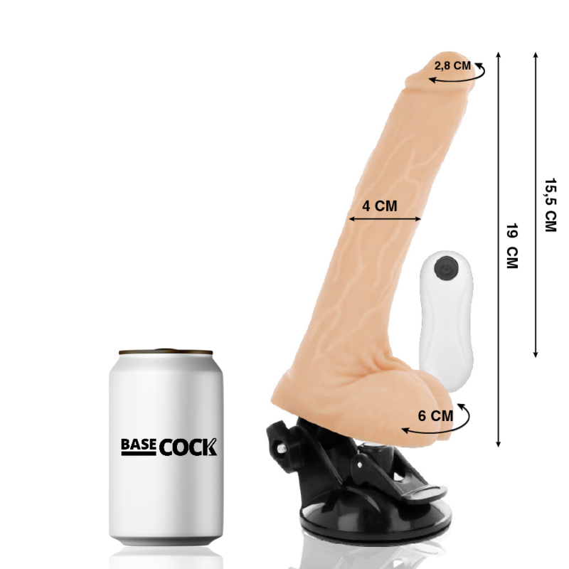 BASECOCK – VIBRATORE TELECOMANDO REALISTICO NATURALE 19 CM -O- 4 CM