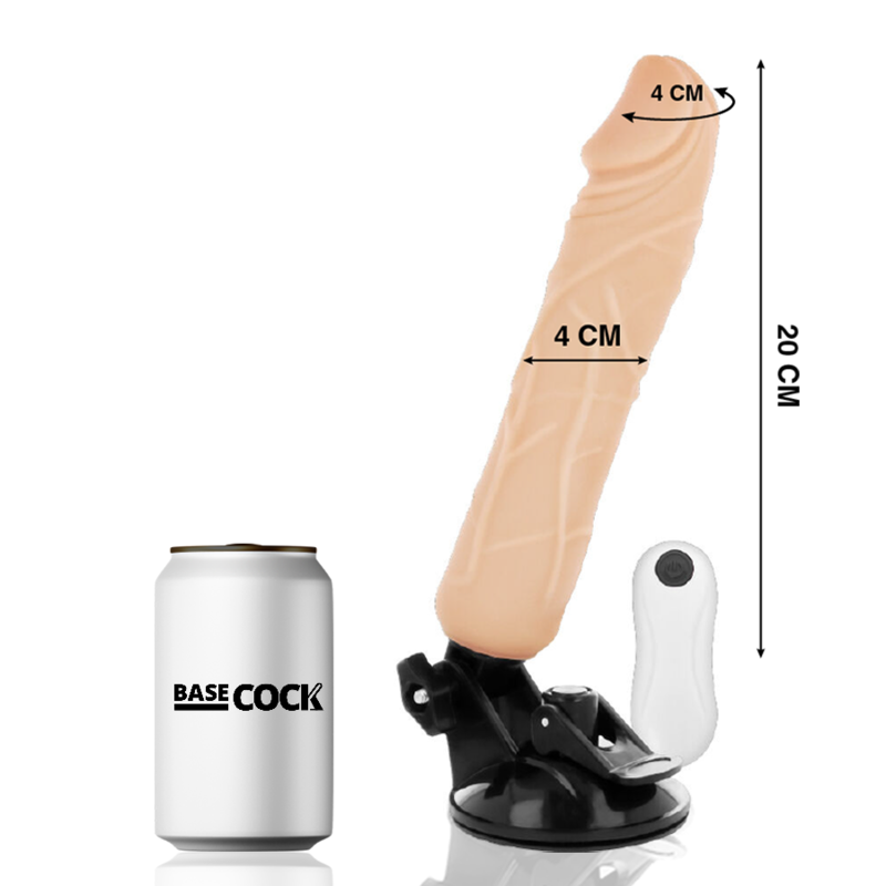 BASECOCK – VIBRATORE REALISTICO TELECOMANDO FLESH 20 CM -O- 4 CM