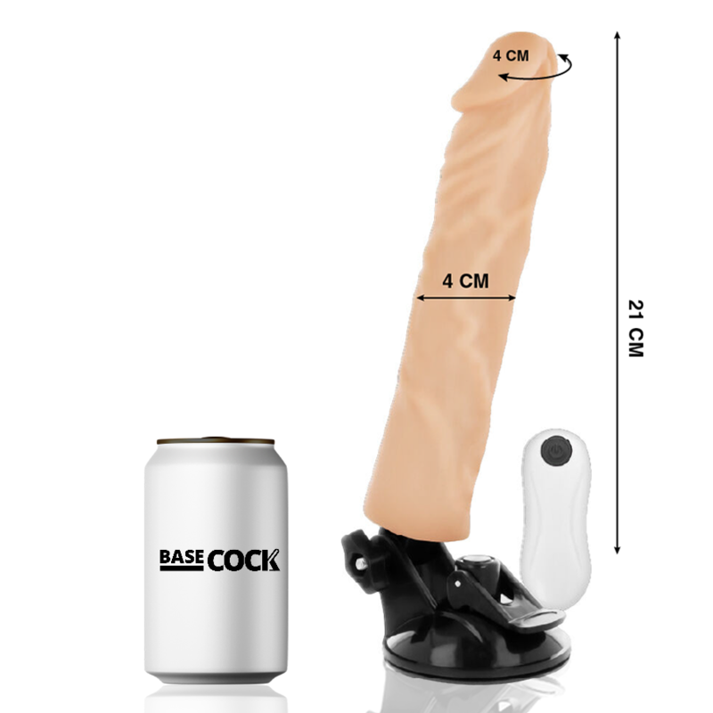 BASECOCK – VIBRATORE REALISTICO TELECOMANDO NATURALE 21 CM -O- 4 CM