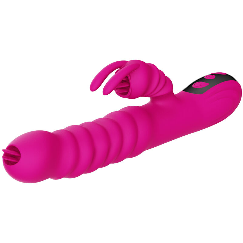 ARMONY – VIBRATORE MULTIFUNZIONE RABBIT DOUBLE TONGUE FUCSIA EFFETTO CALORE