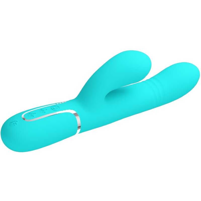 Vibratore rabbit multifunzione verde acqua 4 in 1 PRETTY LOVE