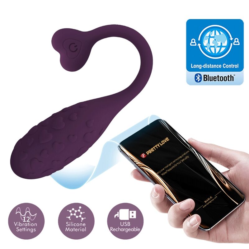PRETTY LOVE – FISHERMAN UOVO VIBRANTE LILA CONTROLLATO DA APP