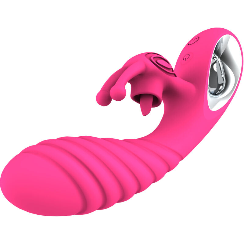 Vibratore rabbit scanalato e con lingua lecca clitoride ‘VICKY’ ARMONY