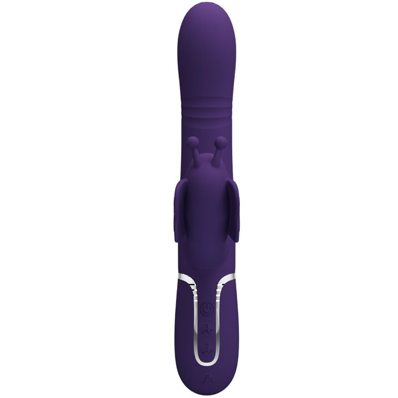 PRETTY LOVE – VIBRATORE MULTIFUNZIONE RABBIT 4 IN 1 FARFALLA VIOLA