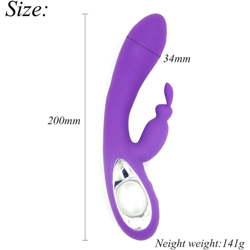 Vibratore ricaricabile da 21 cm con coniglietto per clitoride ARMONY