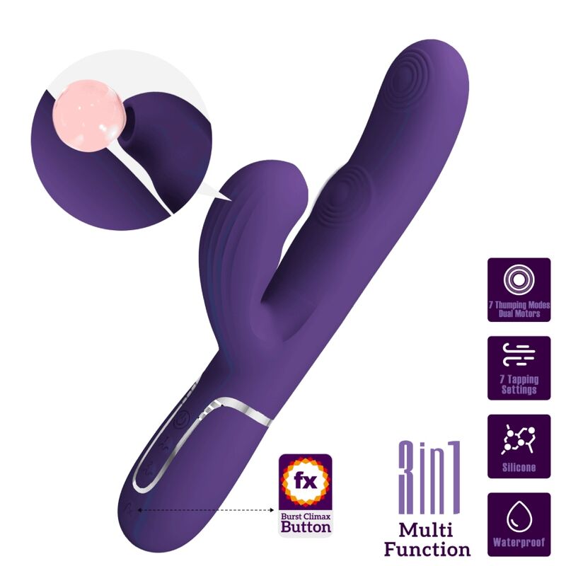 PRETTY LOVE – PERLITA VIBRATORE G-SPOT 3 IN 1 MULTIFUNZIONE VIOLA