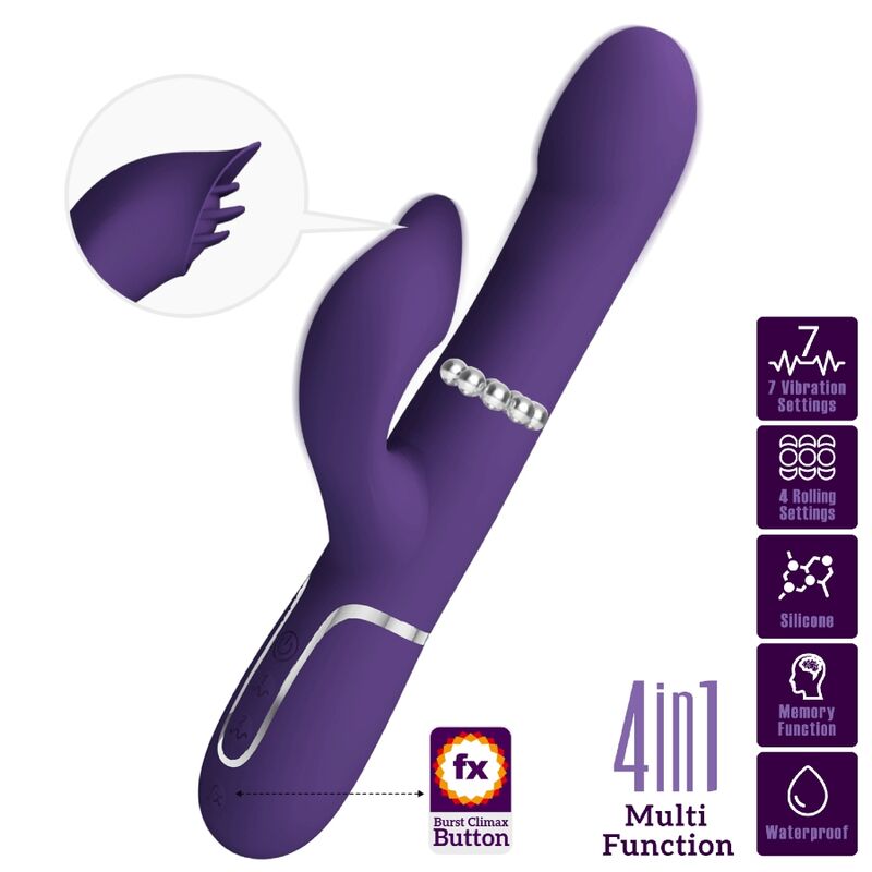 PRETTY LOVE – ZALIN PERLE VIBRATORE CONIGLIO 4 EN 1 VIOLA