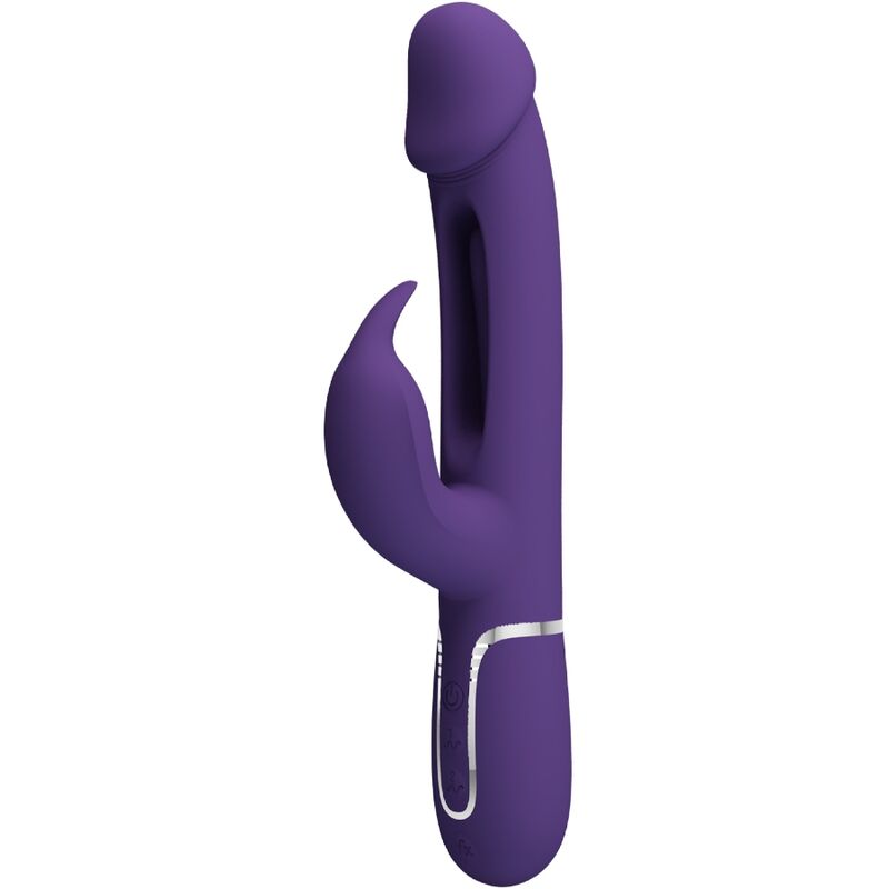 PRETTY LOVE – VIBRATORE MULTIFUNZIONE KAMPAS RABBIT 3 IN 1 CON LINGUA VIOLA