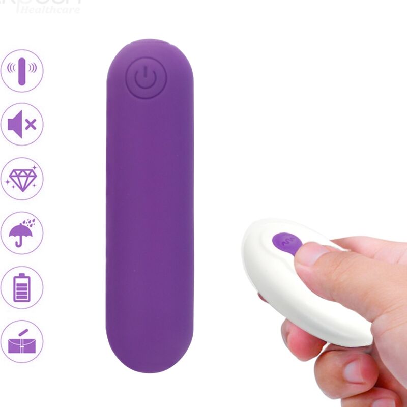 Proiettile vibrante in silicone viola con telecomando SPLASH JOLINE ARMONY