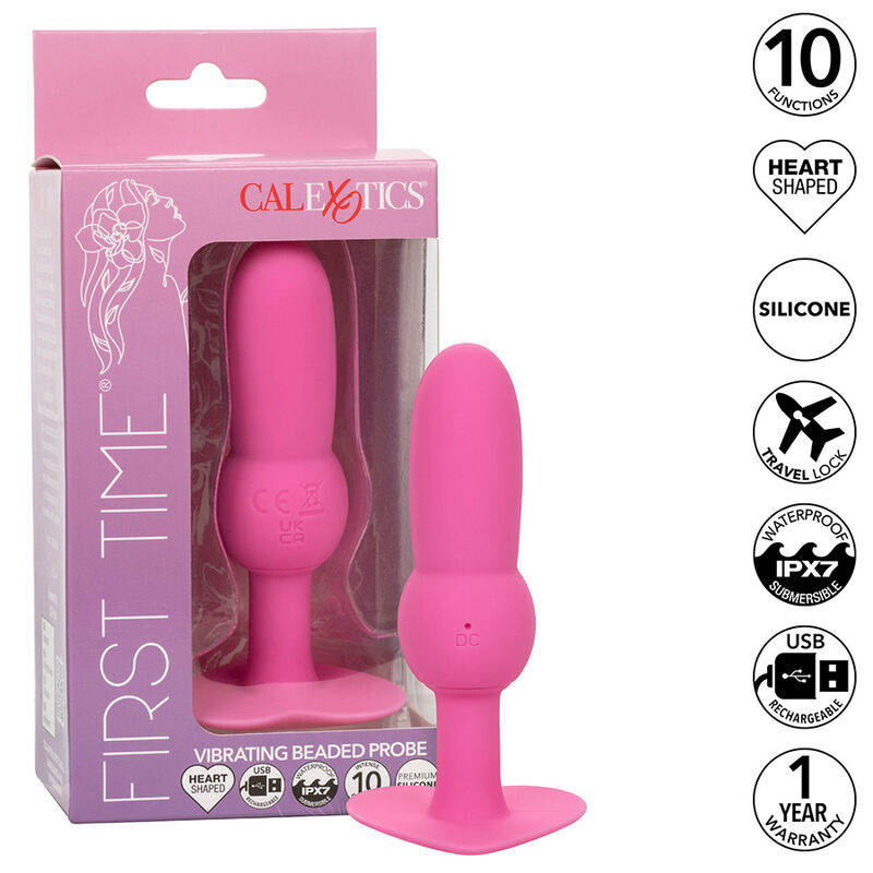 Anal plug vibrante in silicone rosa 'FIRST TIME' CALEXOTICS