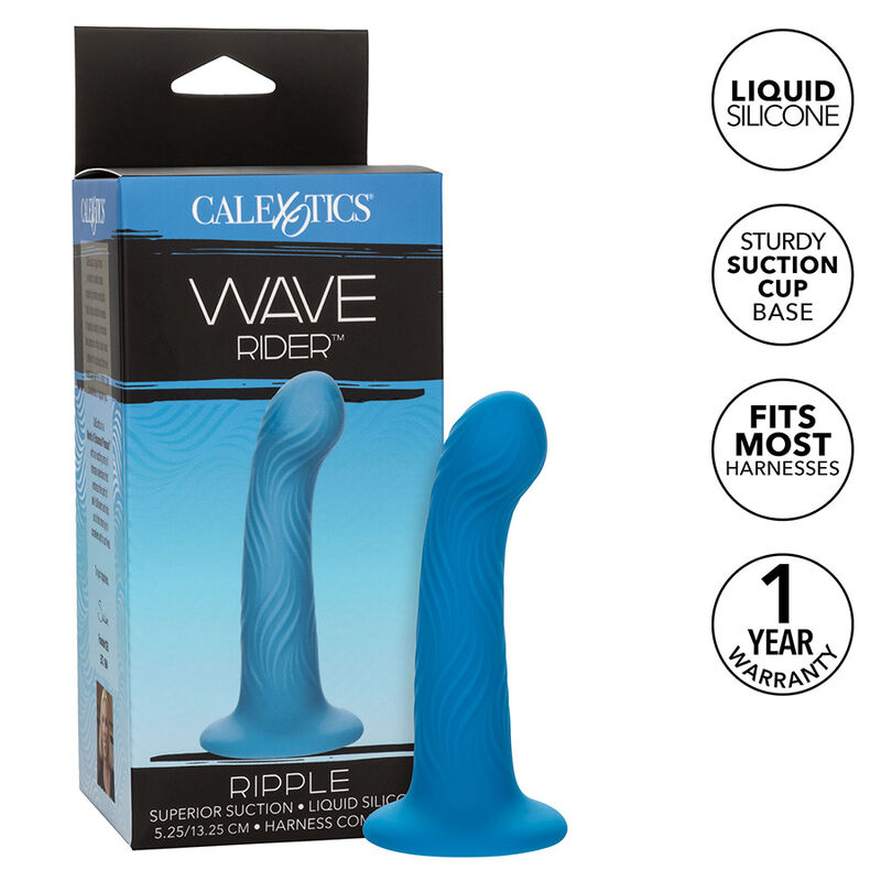 Dildo blu con testa curva e ventosa 13,25 cm CALEXOTICS