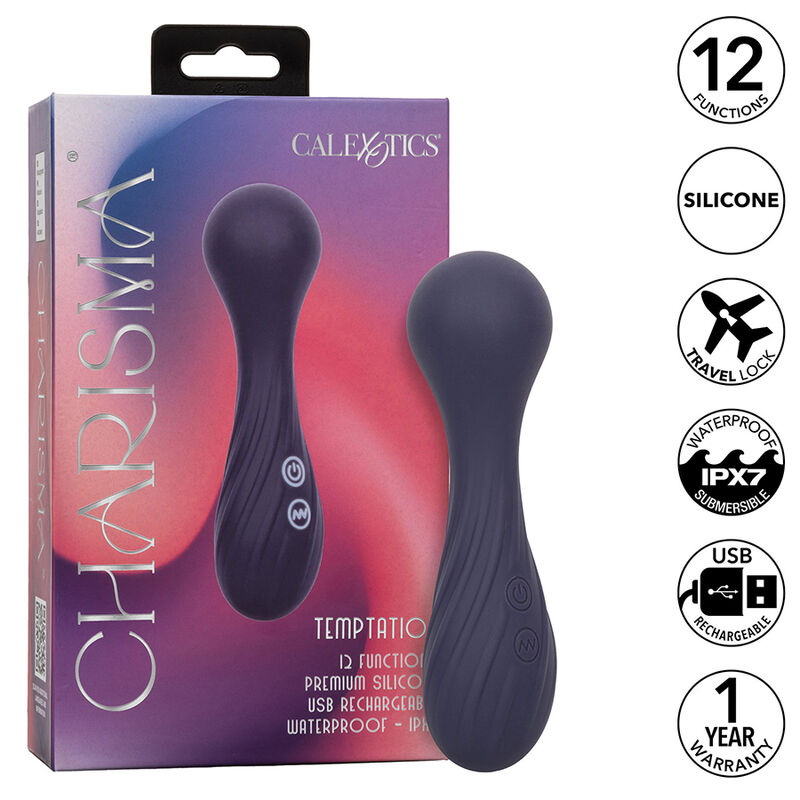 Vibratore WAND con doppio motore e 12 funzioni CHARISMA TEMPTATION CALEXOTICS