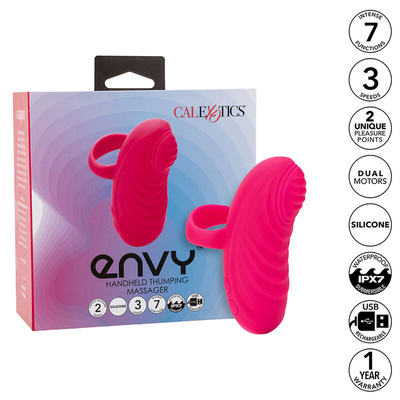 Mini massaggiatore da dito rosa a 7 vibrazioni ENVY CALEXOTICS