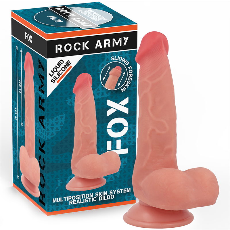 Dildo realistico da 19 cm in silicone liquido ‘FOX’ ROCK ARMY