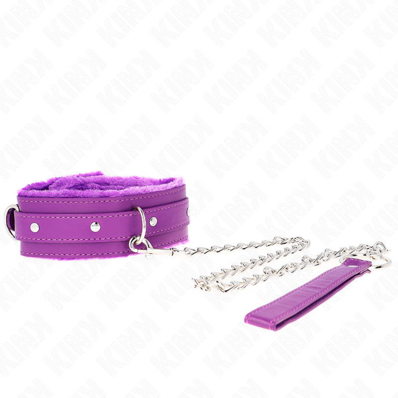 KINK – COLLARE CON GUINZAGLIO 65 CM CON RESTRIZIONI VIOLA 36-42 CM X 5,5 CM