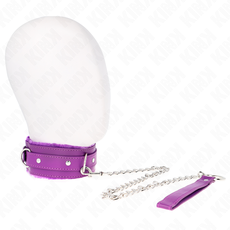 KINK – COLLARE CON GUINZAGLIO 65 CM CON RESTRIZIONI VIOLA 36-42 CM X 5,5 CM