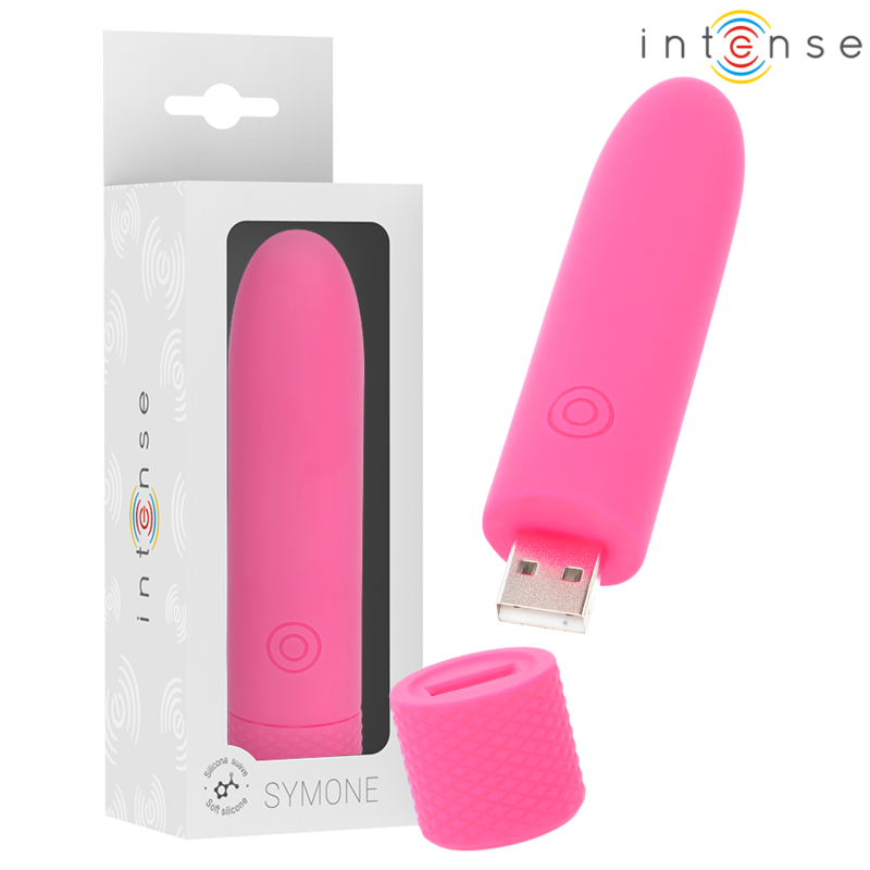 INTENSE – SYMONE USB RICARICABILE VIBRANTE BULLET 8 VIBRAZIONI ROSA 10 X 2,2 CM