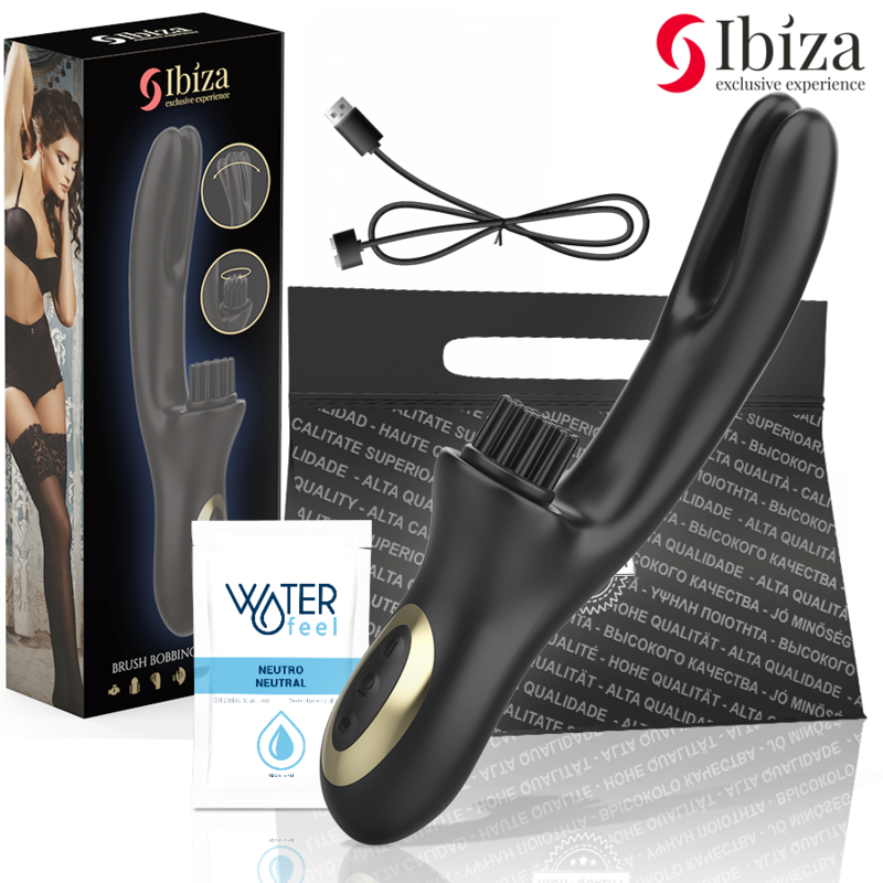 Doppio vibratore Rabbit con stimolatore clitorideo IBIZA