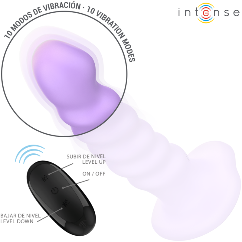 INTENSE – BRENDA VIBRATORE TAGLIA M DESIGN A SPIRALE 10 VIBRAZIONI TELECOMANDO VIOLA