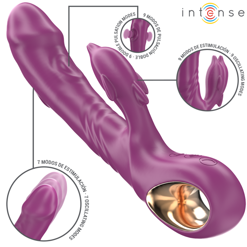 INTENSE – HALLE VIBRATORE MULTIFUNZIONE CON LINGUA STIMOLANTE DELFINO VIOLA