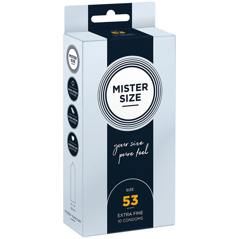 10 Preservativi taglia M da 53 mm MISTER SIZE