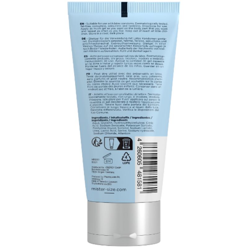 Gel lubrificante intimo bio a base d’acqua 100 ml MISTER SIZE