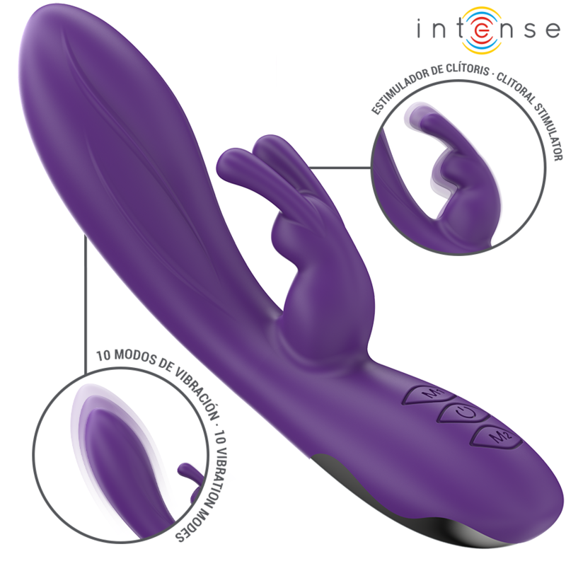 Vibratore rabbit viola ricaricabile con 10 vibrazioni ‘RANDALL’ INTENSE