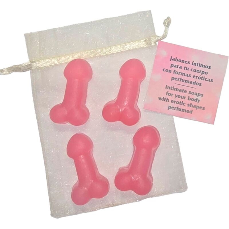 4 Mini saponi rosa a forma di pene DIABLO PICANTE