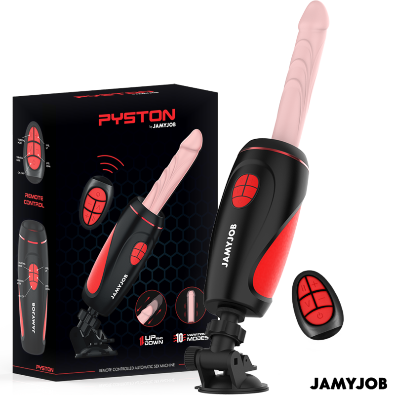 Masturbatore automatico con dildo da 21,5 cm e telecomando PYSTON JAMYJOB