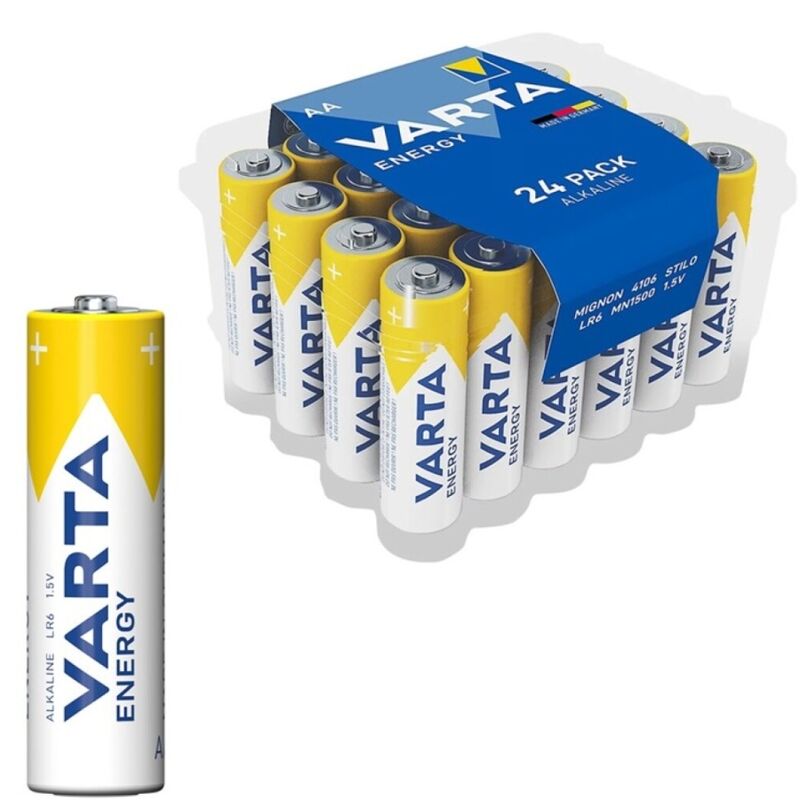 VARTA – ENERGY BATTERIA ALCALINICA AA LR6 CONFEZIONE*24 BATTERIE