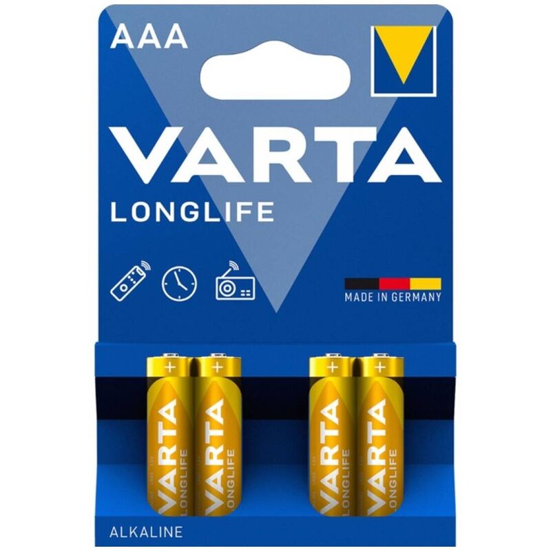 VARTA – BATTERIA ALCALINA AAA LONGLIFE LR03 BLISTER*4