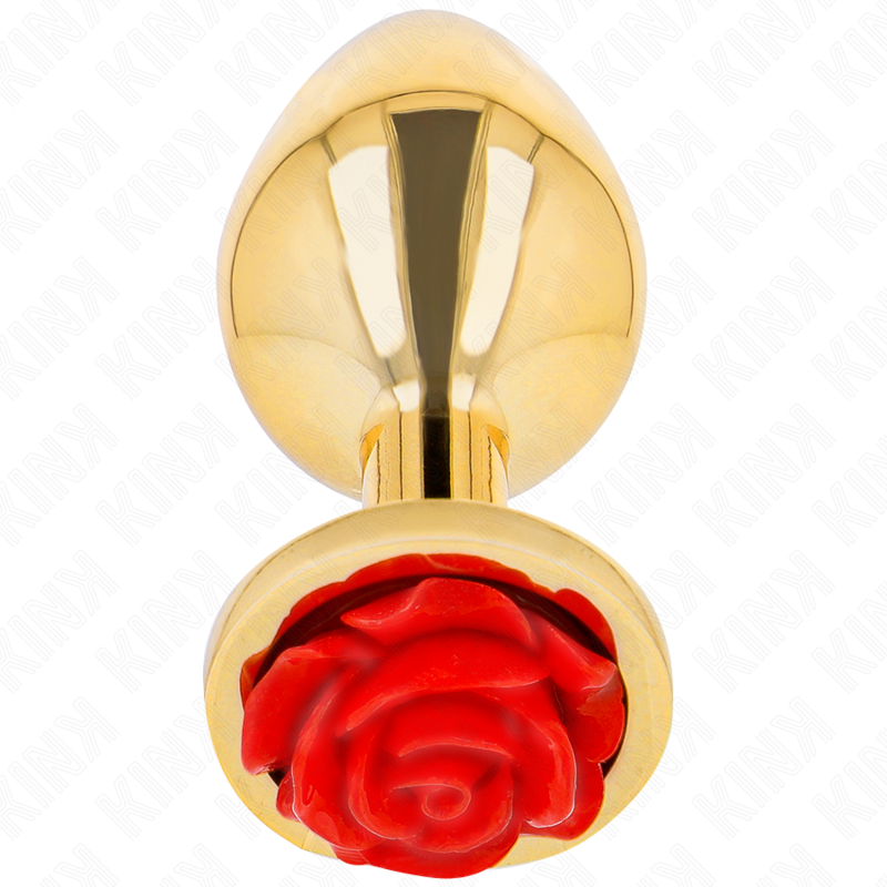 Plug anale dorato con rosa rossa TAGLIA S KINK