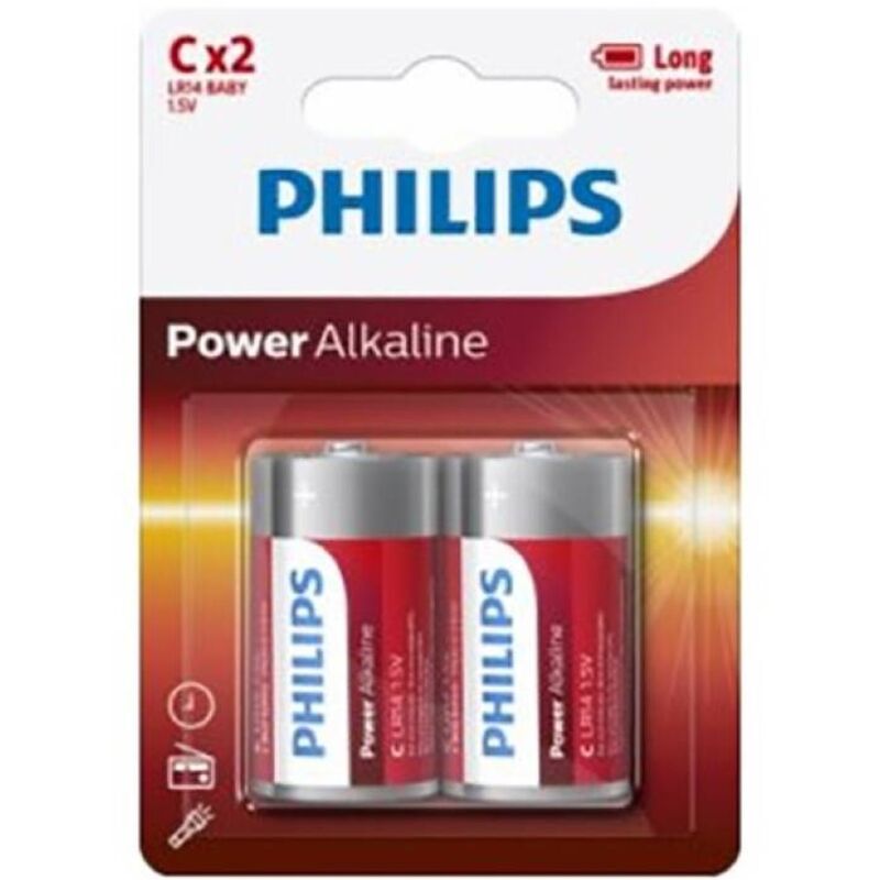 PHILIPS – BATTERIA ALCALINICA POWER C LR14 BLISTER*2