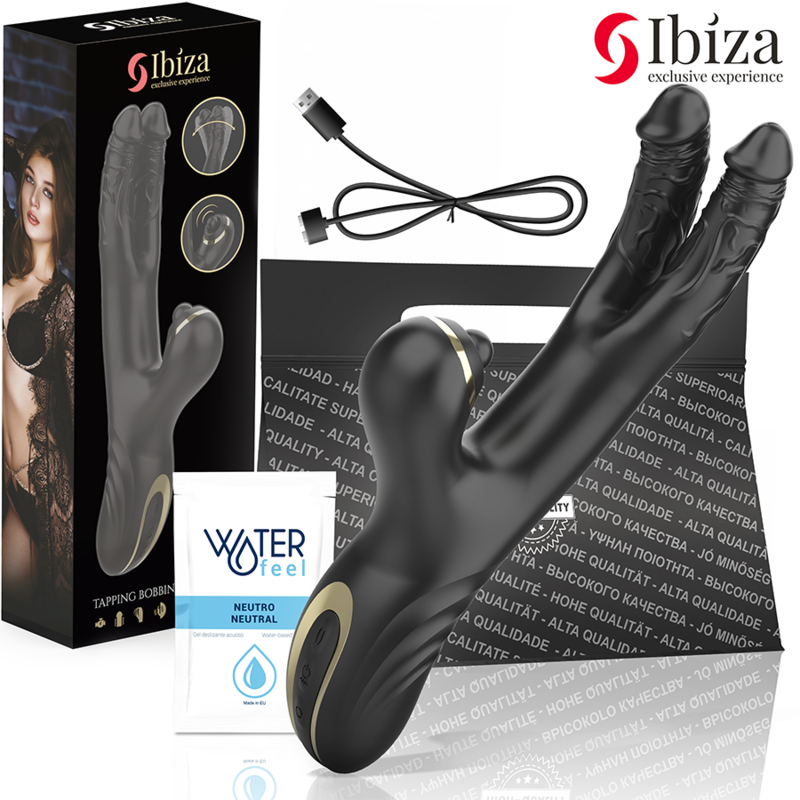 Doppio vibratore Rabbit con stimolatore clitorideo ‘TWO DRAGONS’ IBIZA