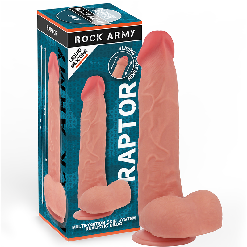 Dildo realistico da 24 cm in silicone liquido ‘RAPTOR’ ROCK ARMY