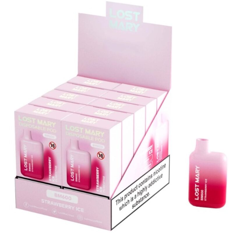 LOST MARY – BM600 NICOTINA VAPER 2% MONOUSO FRAGOLA GHIACCIO