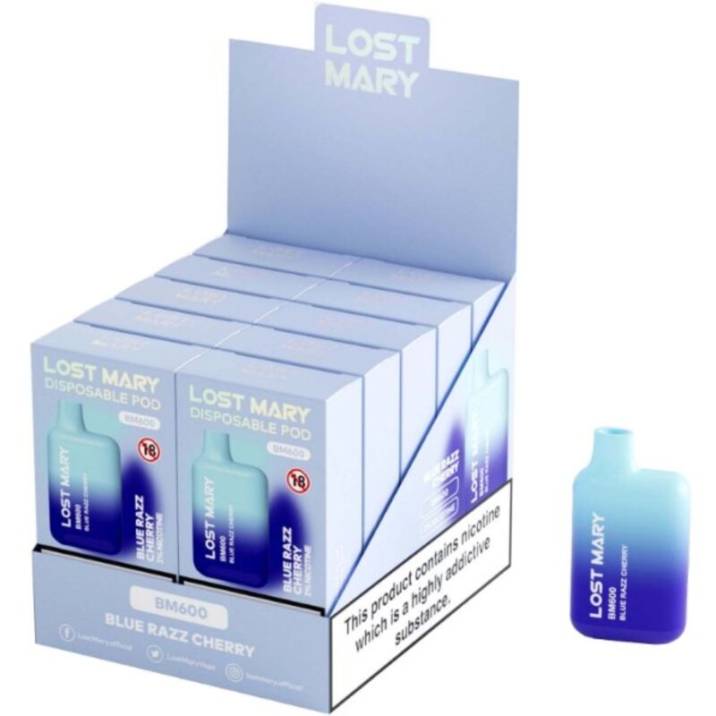 LOST MARY – BM600 NICOTINA VAPER 2% MONOUSO BLUE RAZZ CHERRY
