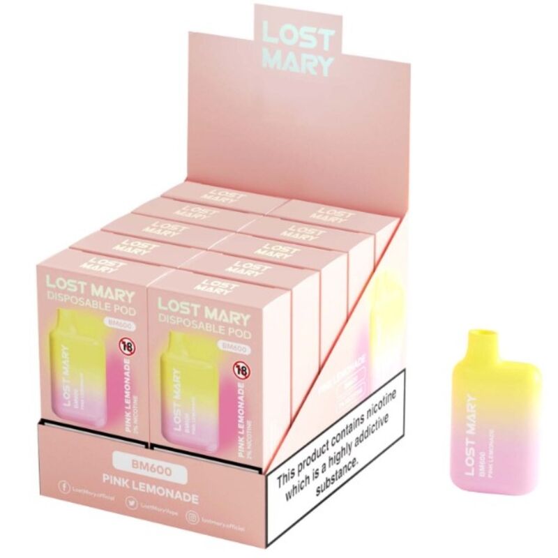 LOST MARY – BM600 NICOTINA VAPER 2% MONOUSO PINK LEMONADE