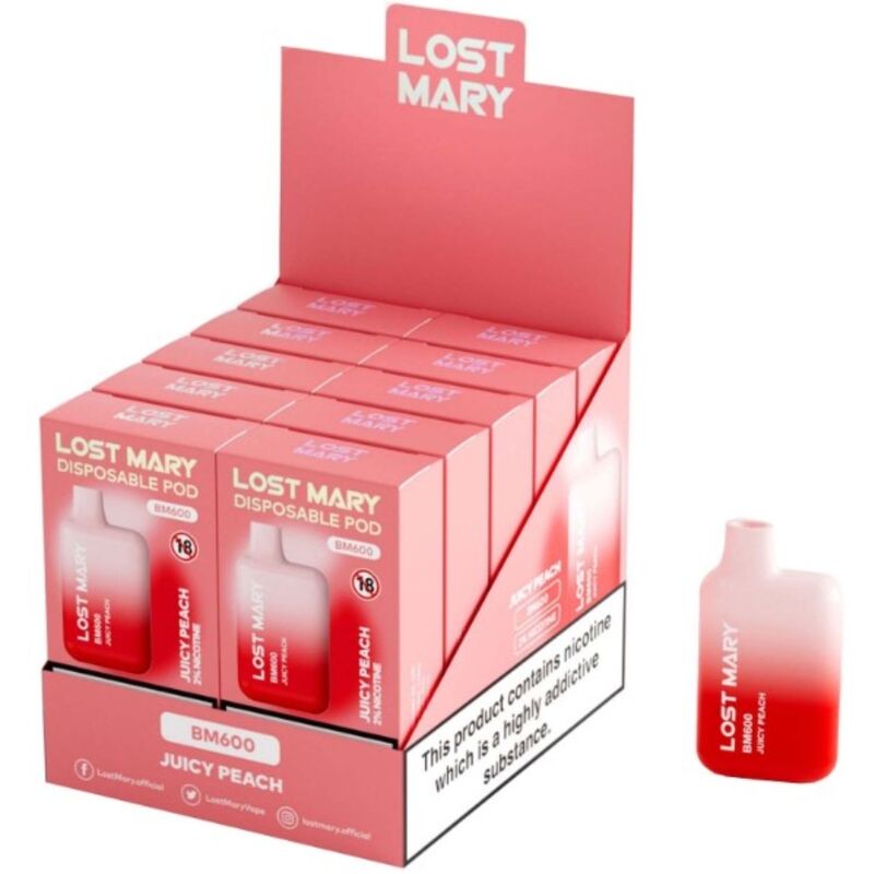 LOST MARY – BM600 NICOTINA VAPER 2% MONOUSO JUICY PEACH