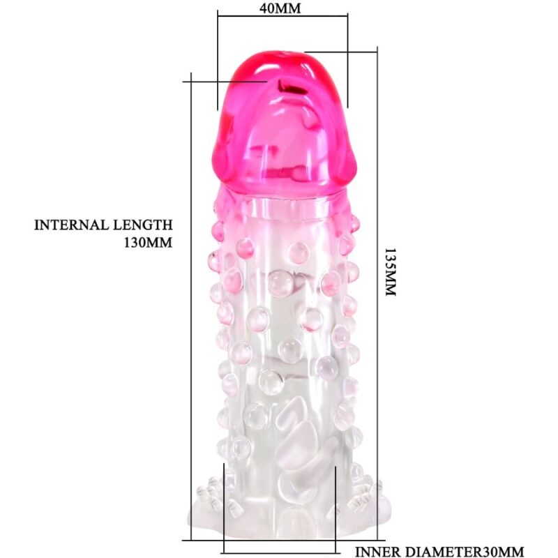 Estensione per il pene con nervature stimolanti da 13,5 cm 'WILFORD' PRETTY LOVE