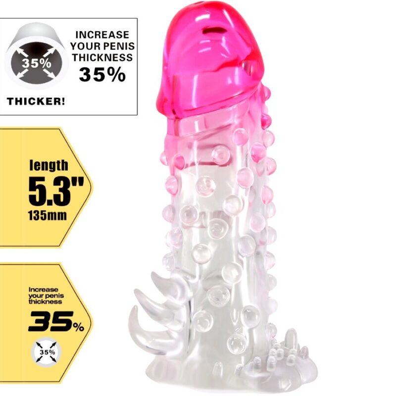 Estensione per il pene con nervature stimolanti da 13,5 cm 'WILFORD' PRETTY LOVE