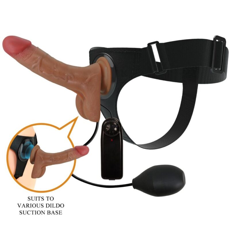 Imbracatura con dildo vibrante e eiaculante da 15,5 cm PRETTY LOVE