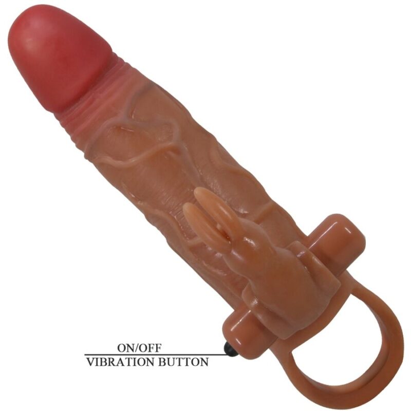 Guaina per pene con stimolatore clitorideo vibrante 'OSMAR' PRETTY LOVE
