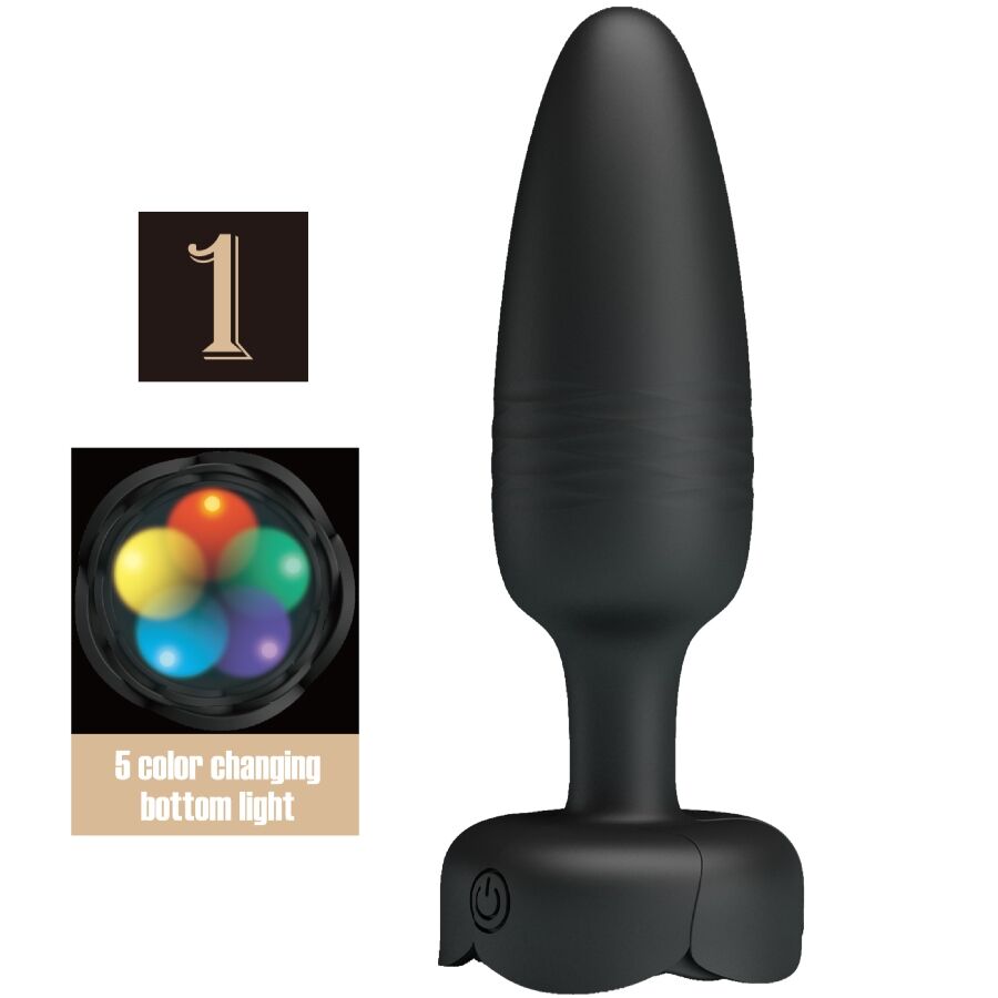 PRETTY LOVE – TARION PLUG ANALE CON LUCE LED NERO 12,5 CM