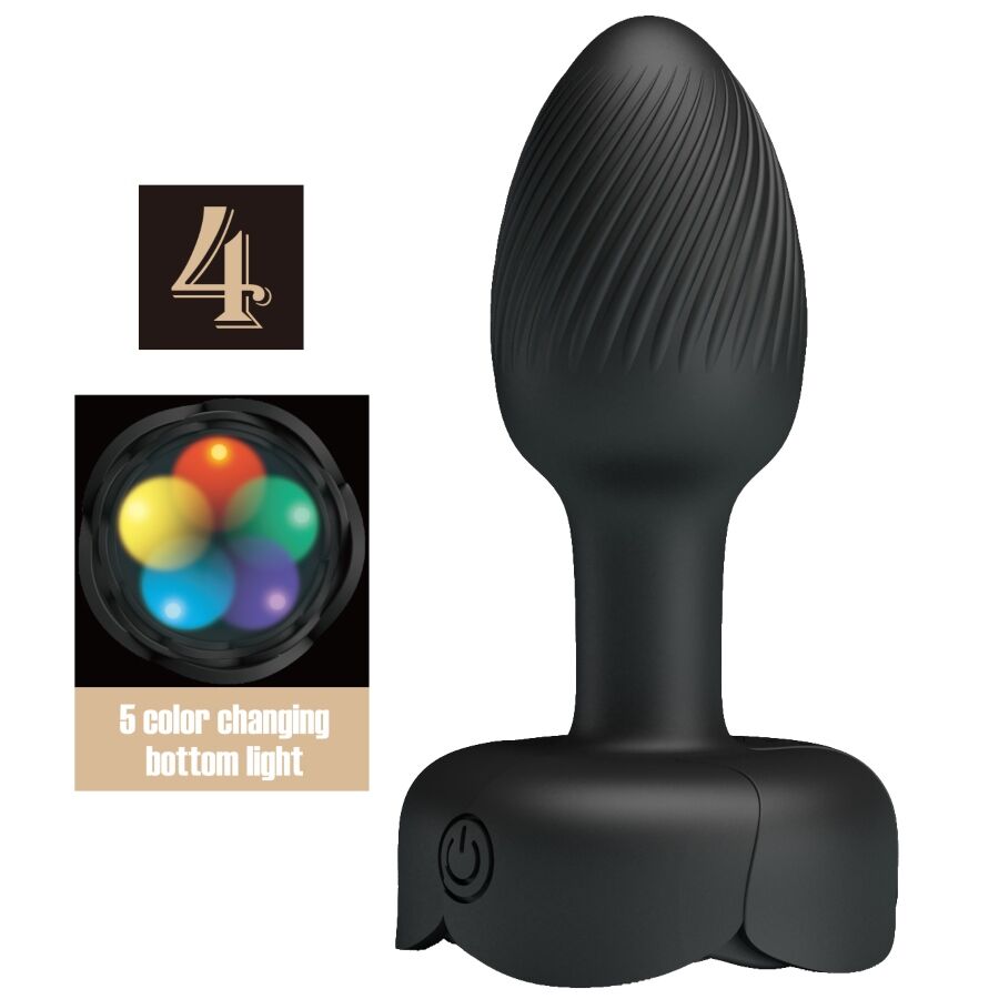 PRETTY LOVE – PLUG ANALE OLMAN CON LUCE LED NERO 8,8 CM