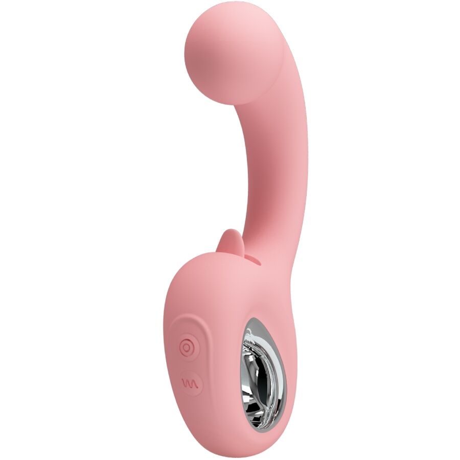 PRETTY LOVE – ERYNNYES VIBRATORE PUNTO G + STIMOLATORE CLITORIDEO 10 VIBRAZIONI ROSA