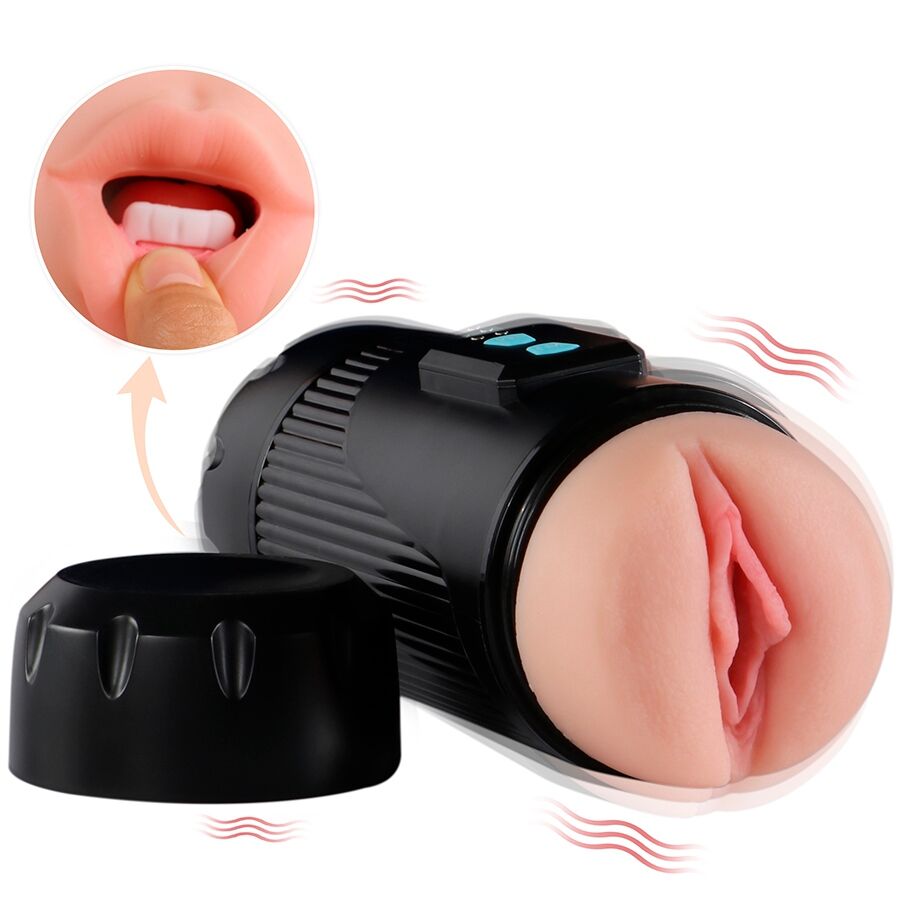 SHEQU – KAY DOPPIO MASTURBATORE CON DOPPIA BOCCA E VIBRAZIONE DELLA VAGINA
