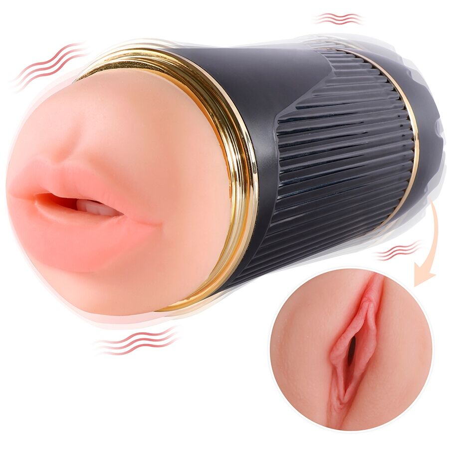 SHEQU – KAY DOPPIO MASTURBATORE CON DOPPIA BOCCA E VIBRAZIONE DELLA VAGINA